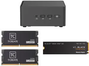 ASUS NUC 15 Pro RNUC15CRHU70000U Black Barebone System w/ Intel Ultra 7 255H CPU, Integrated - Intel Arc 140T Graphics ,US cord, Single Unit - Memory and Storage Sold Separately Team T-CREATE CLASSIC 64GB (2 x 32GB) 262-Pin DDR5 SO-DIMM DDR ASUS NUC 15 Pro RNUC15CRHU70000U Black Barebone System w/ Intel Ultra 7 255H CPU, Integrated - Intel Arc 140T Graphics ,US cord, Single Unit - Memory and Storage Sold Separately Team T-CREATE CLASSIC 64GB (2 x 32GB) 262-Pin DDR5 SO-DIMM DDR
