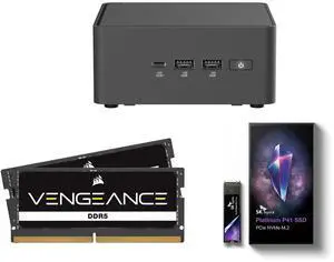 ASUS NUC 15 Pro RNUC15CRHU70000U Black Barebone System w/ Intel Ultra 7 255H CPU, Integrated - Intel Arc 140T Graphics ,US cord, Single Unit - Memory and Storage Sold Separately CORSAIR Vengeance 48GB 262-Pin DDR5 SO-DIMM DDR5 5600 (PC5 448