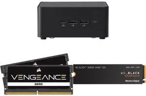 ASUS NUC 14 Pro RNUC14RVHU70000U Tall Barebone Kit (mini PC)with Intel 14th Gen Core Ultra 7 155H,  Triple Storage Design, Thunderbolt™ 4, Wi-Fi 6E & Bluetooth 5.3 - Memory and Storage Sold Separately CORSAIR Vengeance 48GB 262-Pin DDR5 SO-