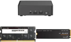 ASUS NUC 15 Pro Slim Barebone Kit Mini PC with Intel Series 2 Core 7 240H, 2x DDR5 SO-Dimm Slots, Dual Storage Design, Thunderbolt™ 4, Wi-Fi 7,  Blue tooth 5.4 - Memory and Storage Sold Separately Team Elite 32GB 262-Pin DDR5 SO-DIMM DDR5 5