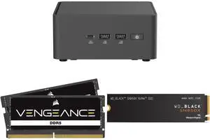 ASUS NUC 15 Pro RNUC15CRHU70000U Black Barebone System w/ Intel Ultra 7 255H CPU, Integrated - Intel Arc 140T Graphics ,US cord, Single Unit - Memory and Storage Sold Separately CORSAIR Vengeance 48GB 262-Pin DDR5 SO-DIMM DDR5 5600 (PC5 448 ASUS NUC 15 Pro RNUC15CRHU70000U Black Barebone System w/ Intel Ultra 7 255H CPU, Integrated - Intel Arc 140T Graphics ,US cord, Single Unit - Memory and Storage Sold Separately CORSAIR Vengeance 48GB 262-Pin DDR5 SO-DIMM DDR5 5600 (PC5 448