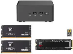 ASUS NUC 15 Pro RNUC15CRHU50000U Black Barebone System w/ Intel Ultra 5 225H CPU, Integrated - Intel Arc 130T Graphics ,US cord, Single Unit - Memory and Storage Sold Separately Team T-CREATE CLASSIC 64GB (2 x 32GB) 262-Pin DDR5 SO-DIMM DDR