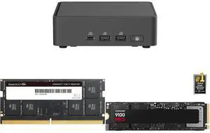ASUS NUC 15 Pro Slim Barebone Kit Mini PC with Intel Series 2 Core 7 240H, 2x DDR5 SO-Dimm Slots, Dual Storage Design, Thunderbolt™ 4, Wi-Fi 7,  Blue tooth 5.4 - Memory and Storage Sold Separately Team Elite 32GB 262-Pin DDR5 SO-DIMM DDR5 5