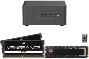 ASUS NUC 15 Pro RNUC15CRHU70000U Black Barebone System w/ Intel Ultra 7 255H CPU, Integrated - Intel Arc 140T Graphics ,US cord, Single Unit - Memory and Storage Sold Separately CORSAIR Vengeance 48GB 262-Pin DDR5 SO-DIMM DDR5 5600 (PC5 448