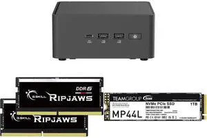 ASUS NUC 15 Pro RNUC15CRHC50000U Black Barebone System w/ Intel Ultra 5 210H CPU, 2x DDR5 SO-Dimm Slots, WiFi 7,US cord, Single Unit - Memory and Storage Sold Separately G.SKILL Ripjaws SO-DIMM 32GB (2 x 16GB) 262-Pin DDR5 SO-DIMM DDR5 4800