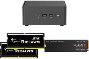 ASUS NUC 15 Pro Tall Barebone Kit Mini PC with Intel Series 2 Core 7 240H, 2x DDR5 SO-Dimm Slots, Dual Storage Design, Thunderbolt™ 4, Wi-Fi 7,  Blue tooth 5.4 - Memory and Storage Sold Separately G.SKILL Ripjaws SO-DIMM 32GB (2 x 16GB) 262
