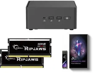 ASUS NUC 15 Pro Tall Barebone Kit Mini PC with Intel Series 2 Core 7 240H, 2x DDR5 SO-Dimm Slots, Dual Storage Design, Thunderbolt™ 4, Wi-Fi 7,  Blue tooth 5.4 - Memory and Storage Sold Separately G.SKILL Ripjaws SO-DIMM 32GB (2 x 16GB) 262