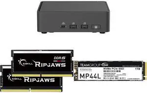 ASUS NUC 15 Pro Slim Barebone Kit Mini PC with Intel Series 2 Core 7 240H, 2x DDR5 SO-Dimm Slots, Dual Storage Design, Thunderbolt™ 4, Wi-Fi 7,  Blue tooth 5.4 - Memory and Storage Sold Separately G.SKILL Ripjaws SO-DIMM 32GB (2 x 16GB) 262