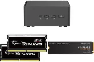 ASUS NUC 15 Pro RNUC15CRHU70000U Black Barebone System w/ Intel Ultra 7 255H CPU, Integrated - Intel Arc 140T Graphics ,US cord, Single Unit - Memory and Storage Sold Separately G.SKILL Ripjaws SO-DIMM 32GB (2 x 16GB) 262-Pin DDR5 SO-DIMM D