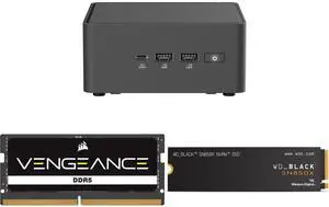 ASUS NUC 15 Pro RNUC15CRHU70000U Black Barebone System w/ Intel Ultra 7 255H CPU, Integrated - Intel Arc 140T Graphics ,US cord, Single Unit - Memory and Storage Sold Separately CORSAIR Vengeance 32GB 262-Pin DDR5 SO-DIMM DDR5 5600 (PC5 448