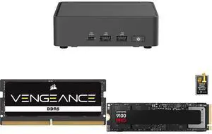ASUS NUC 15 Pro Slim Barebone Kit Mini PC with Intel Series 2 Core 5 210H, 2x DDR5 SO-Dimm Slots, Dual Storage Design, Thunderbolt™ 4, Wi-Fi 7,  Blue tooth 5.4 - Memory and Storage Sold Separately CORSAIR Vengeance 32GB 262-Pin DDR5 SO-DIMM