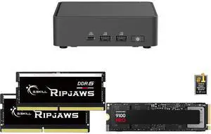 ASUS NUC 15 Pro Slim Barebone Kit Mini PC with Intel Series 2 Core 7 240H, 2x DDR5 SO-Dimm Slots, Dual Storage Design, Thunderbolt™ 4, Wi-Fi 7,  Blue tooth 5.4 - Memory and Storage Sold Separately G.SKILL Ripjaws SO-DIMM 32GB (2 x 16GB) 262
