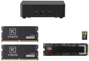 ASUS NUC 14 Pro RNUC14RVKU70000UI slim Barebone kit (mini PC)with Intel 14th Gen Core Ultra 7 155H, Dual Storage Design, Thunderbolt™ 4, Wi-Fi 6E & Bluetooth 5.3 - Memory and Storage Sold Separately Team T-CREATE CLASSIC 64GB (2 x 32GB) 262