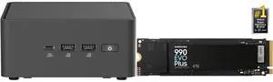 ASUS NUC 15 Pro Tall Barebone Kit Mini PC with Intel Series 2 Core 7 240H, 2x DDR5 SO-Dimm Slots, Dual Storage Design, Thunderbolt™ 4, Wi-Fi 7,  Blue tooth 5.4 - Memory and Storage Sold Separately SAMSUNG 990 EVO PLUS SSD 4TB, PCIe Gen 4x4
