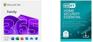 Microsoft 365 Family | 12-Month Subscription, up to 6 people | Premium Office Apps - now with Copilot | 1TB OneDrive cloud storage | PC/Mac Download ESET Home Security Essential 2025 - 3 Devices/ 1 Year Download
