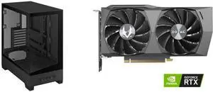 ASUS A31 Black ATX Mid-Tower Gaming Case, Dual-sided tempered glass, Frameless Design, BTF Hidden Connectors, 360 AIO Support, 8° Angled Base, ARGB Ready, Optimized Airflow, Seamless Cable Management ZOTAC GAMING GeForce RTX 3060 Twin Edge