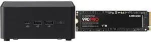 ASUS NUC 14 Pro RNUC14RVHU70000U Tall Barebone Kit (mini PC)with Intel 14th Gen Core Ultra 7 155H,  Triple Storage Design, Thunderbolt™ 4, Wi-Fi 6E & Bluetooth 5.3 - Memory and Storage Sold Separately SAMSUNG 990 PRO SSD 1TB PCIe 4.0 M.2 22