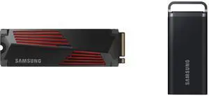 SAMSUNG 990 PRO w/ Heatsink SSD 1TB PCIe 4.0 M.2 Internal Solid State Hard Drive, Fastest Speed for Gaming, Heat Control, Direct Storage and Memory Expansion, Compatible Playstation5, MZ-V9P1T0CW SAMSUNG T5 EVO Portable SSD 8TB, USB 3.2 Gen SAMSUNG 990 PRO w/ Heatsink SSD 1TB PCIe 4.0 M.2 Internal Solid State Hard Drive, Fastest Speed for Gaming, Heat Control, Direct Storage and Memory Expansion, Compatible Playstation5, MZ-V9P1T0CW SAMSUNG T5 EVO Portable SSD 8TB, USB 3.2 Gen