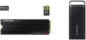 SAMSUNG SSD 9100 PRO with Heatsink 1TB, PCIe 5.0x4 M.2 2280, Seq. Read Speeds Up to 14,800/13,400 MB/s, Best for AI Computing, Gaming, and Heavy Duty Workstations (MZ- VAP1T0CW) SAMSUNG T5 EVO Portable SSD 8TB, USB 3.2 Gen 1 External Solid SAMSUNG SSD 9100 PRO with Heatsink 1TB, PCIe 5.0x4 M.2 2280, Seq. Read Speeds Up to 14,800/13,400 MB/s, Best for AI Computing, Gaming, and Heavy Duty Workstations (MZ- VAP1T0CW) SAMSUNG T5 EVO Portable SSD 8TB, USB 3.2 Gen 1 External Solid