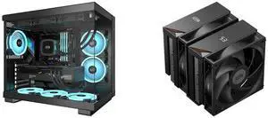 PCCOOLER CPS C3 T500 ARGB PC Case, Dual-Chamber Mid-Tower ATX Case, Desktop Computer Case w/ 6 ARGB Fans Pre-installed w/ Fan Hub, Column-Free Design, Tempered Glass, USB 3.1 Gen 2 Type-C, Black PCCOOLER CPS RT620 Digital Dual Tower CPU Air PCCOOLER CPS C3 T500 ARGB PC Case, Dual-Chamber Mid-Tower ATX Case, Desktop Computer Case w/ 6 ARGB Fans Pre-installed w/ Fan Hub, Column-Free Design, Tempered Glass, USB 3.1 Gen 2 Type-C, Black PCCOOLER CPS RT620 Digital Dual Tower CPU Air
