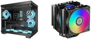PCCOOLER CPS C3 T500 ARGB PC Case, Dual-Chamber Mid-Tower ATX Case, Desktop Computer Case w/ 6 ARGB Fans Pre-installed w/ Fan Hub, Column-Free Design, Tempered Glass, USB 3.1 Gen 2 Type-C, Black PCCOOLER CPS RT620 ARGB Dual Tower CPU Air Co PCCOOLER CPS C3 T500 ARGB PC Case, Dual-Chamber Mid-Tower ATX Case, Desktop Computer Case w/ 6 ARGB Fans Pre-installed w/ Fan Hub, Column-Free Design, Tempered Glass, USB 3.1 Gen 2 Type-C, Black PCCOOLER CPS RT620 ARGB Dual Tower CPU Air Co