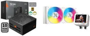 PCCOOLER CPS YN1000 Fully Modular Power Supply, 80 PLUS Gold 1000W PSU, 12V-2x6 Cable, ATX 3.1 & PCIe 5.1 Ready, 105°C Rated Japanese Capacitors, ECO Mode, 135mm FDB Fan, 10 Years Warranty PCCOOLER CPS GT240 ARGB Display AIO CPU Liquid Cool