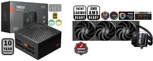 PCCOOLER CPS YN850 Fully Modular Power Supply, 80 PLUS Gold 850W PSU, 12V-2x6 Cable,  ATX 3.1 & PCIe 5.1 Ready, 105°C Rated Japanese Capacitors, ECO Mode, 135mm FDB Fan, 10 Years Warranty PCCOOLER CPS DS360 AIO CPU Liquid Cooler, 360mm Radi