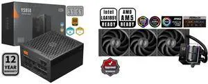 PCCOOLER CPS YS850 Fully Modular Power Supply, 80 PLUS Gold 850W PSU, 12V-2x6 Cable,  ATX 3.1 & PCIe 5.1 Ready, 105°C Rated Japanese Capacitors, ECO Mode, 135mm FDB Fan, 12 Years Warranty PCCOOLER CPS DS360 AIO CPU Liquid Cooler, 360mm Radi