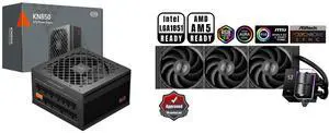 PCCOOLER CPS KN850 Fully Modular Power Supply, 80 PLUS Gold 850W PSU, Native 12V-2x6 Connector, ATX 3.1 & PCIe 5.1 Ready, Dual CPU Power Cables, 105°C Rated Japanese Capacitors, P3-KN850-G1F PCCOOLER CPS DS360 AIO CPU Liquid Cooler, 360mm R