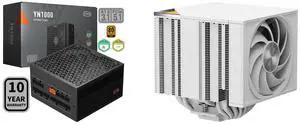 PCCOOLER CPS YN1000 Fully Modular Power Supply, 80 PLUS Gold 1000W PSU, 12V-2x6 Cable, ATX 3.1 & PCIe 5.1 Ready, 105°C Rated Japanese Capacitors, ECO Mode, 135mm FDB Fan, 10 Years Warranty PCCOOLER CPS RZ820 Dual Tower CPU Air Cooler, 8 Hea
