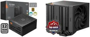 PCCOOLER CPS YS1000 Fully Modular Power Supply, 80 PLUS Gold 1000W PSU, 12V-2x6 Cable, ATX 3.1 & PCIe 5.1 Ready, 105°C Rated Japanese Capacitors, ECO Mode, 135mm FDB Fan, 12 Years Warranty PCCOOLER CPS RZ820 Dual Tower CPU Air Cooler, 8 Hea