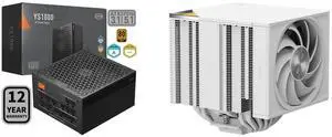 PCCOOLER CPS YS1000 Fully Modular Power Supply, 80 PLUS Gold 1000W PSU, 12V-2x6 Cable, ATX 3.1 & PCIe 5.1 Ready, 105°C Rated Japanese Capacitors, ECO Mode, 135mm FDB Fan, 12 Years Warranty PCCOOLER CPS RZ820 Dual Tower CPU Air Cooler, 8 Hea