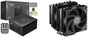 PCCOOLER CPS YS850 Fully Modular Power Supply, 80 PLUS Gold 850W PSU, 12V-2x6 Cable,  ATX 3.1 & PCIe 5.1 Ready, 105°C Rated Japanese Capacitors, ECO Mode, 135mm FDB Fan, 12 Years Warranty PCCOOLER CPS RT620 Dual Tower CPU Air Cooler, 6 Heat
