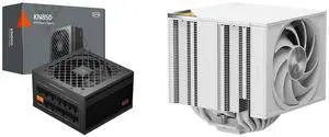 PCCOOLER CPS KN850 Fully Modular Power Supply, 80 PLUS Gold 850W PSU, Native 12V-2x6 Connector, ATX 3.1 & PCIe 5.1 Ready, Dual CPU Power Cables, 105°C Rated Japanese Capacitors, P3-KN850-G1F PCCOOLER CPS RZ820 Dual Tower CPU Air Cooler, 8 H