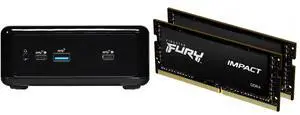ASRock Industrial NUC BOX-1165G7 Fanned BOX Barebone (Include Intel 11th CPU i7 ) Kingston FURY Impact 32GB (2 x 16GB) 260-pin SO-DIMM DDR4 3200 MHz CL20 Black Memory (KF432S20IBK2/32)