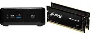 ASRock Industrial 4x4 BOX-5800U SoC Fanned Embedded BOX PC (Include AMD Ryzen 5800U, TPM 2.0 Onboard IC, Supports Quad display, 1 x HDMI 2.0a, 3 x DP (2 from Type C)) Kingston FURY Impact 32GB (2 x 16GB) 260-pin SO-DIMM DDR4 3200 MHz CL20 B