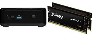 ASRock Industrial NUC 1200 BOX Series NUC BOX-1220P Black Fanned BOX Kingston FURY Impact 32GB (2 x 16GB) 260-pin SO-DIMM DDR4 3200 MHz CL20 Black Memory (KF432S20IBK2/32)