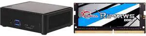 ASRock Industrial NUCS BOX-1340P/D4 Black Barebone Systems - Mini-PC(Intel® 13th Gen (Raptor Lake-P) Core™ Processors i5-1340P, Supports Quad display, 2 x HDMI 2.0b, 2 x DP 1.4a (from Type-C)) G.SKILL Ripjaws Series 32GB 260-Pin DDR4 SO-DIM