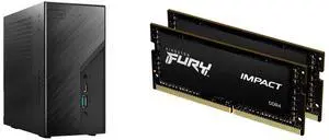 ASRock DESKMINI X300W AMD X300 mini PC Barebone AMD AM4 Socket W/O CPU  HDMI,DisplayPort, D-Sub Gigabit LAN Kingston FURY Impact 32GB (2 x 16GB) 260-pin SO-DIMM DDR4 3200 MHz CL20 Black Memory (KF432S20IBK2/32)