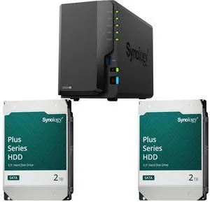Synology 2-bay DiskStation DS224+ (Diskless) 2 x Synology HAT3300 2TB Plus Series SATA HDD 3.5"