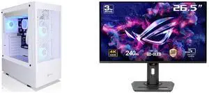 AVGPC Max Gaming PC - AMD Ryzen 7 8700G 8-Core AM5 CPU, AMD Radeon 780M Graphics, 16GB MHz DDR5, 1TB M. 2 NVMe SSD, 240MM AIO Liquid Cooler, ARGB Fans, Wifi/AC, MAX air-flow m-ATX Case, Windows 11Home ASUS ROG Strix 27" 4K QD-OLED Gaming Mo