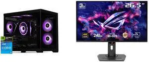 STORMCRAFT Gaming PC SIRIUS Intel Core i5-14400F NVIDIA GeForce RTX 5060  – AI Powered 16GB DDR5 6000MHz RGB 1TB NVMe SSD 650W PSU Windows 11 Home - SI1440FBB-560N1 ASUS ROG Strix 27" 4K QD-OLED Gaming Monitor (XG27UCDMG) - 240Hz, 0.03ms, O