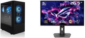 AVGPC Max Gaming PC - AMD RYZEN 7 5700X 8-Core, Nvidia GeForce RTX 5060, 32GB RAM, 1TB M.2 NVMe SSD, Heat-pipe Cooler, Windows 11 Black ASUS ROG Strix 27" 4K QD-OLED Gaming Monitor (XG27UCDMG) - 240Hz, 0.03ms, OLED Anti-Flicker 2.0, Custom