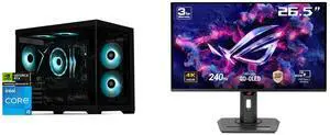 STORMCRAFT Gaming PC SIRIUS Intel Core i5-14400F NVIDIA GeForce RTX 5060  – AI Powered 32GB DDR5 6000MHz RGB 2TB NVMe SSD 650W PSU Windows 11 Home - SI1440FCC-560N1 ASUS ROG Strix 27" 4K QD-OLED Gaming Monitor (XG27UCDMG) - 240Hz, 0.03ms, O