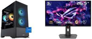 ABS Cyclone Aqua Gaming PC - Windows 11 - Intel Core i7-14700F - GeForce RTX 5060 -  DLSS 4 - AI-Powered Performance - 32GB DDR5 6400 - 1TB M.2 NVMe SSD - CA14700F50602 ASUS ROG Strix 27" 4K QD-OLED Gaming Monitor (XG27UCDMG) - 240Hz, 0.03m