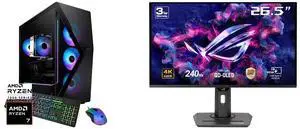 iBUYPOWER Slate 8 MESH Gaming PC Desktop - AMD Ryzen 7 9700X - AMD Radeon RX 7800 XT 16GB - 32GB DDR5 Non-RGB - 1TB NVMe SSD - SMA7R78XT02 ASUS ROG Strix 27" 4K QD-OLED Gaming Monitor (XG27UCDMG) - 240Hz, 0.03ms, OLED Anti-Flicker 2.0, Cust iBUYPOWER Slate 8 MESH Gaming PC Desktop - AMD Ryzen 7 9700X - AMD Radeon RX 7800 XT 16GB - 32GB DDR5 Non-RGB - 1TB NVMe SSD - SMA7R78XT02 ASUS ROG Strix 27" 4K QD-OLED Gaming Monitor (XG27UCDMG) - 240Hz, 0.03ms, OLED Anti-Flicker 2.0, Cust