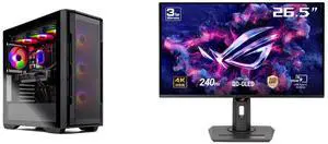 Skytech Rampage Gaming PC Desktop, Ryzen 7 7700X 4.5 GHz (5.4GHz Turbo Boost), AMD RX 7800XT 16GB GDDR6, 1TB Gen4 SSD, 32GB DDR5 RAM 5600 RGB, 750W GOLD PSU, 360mm ARGB AIO , Wi-Fi, Win 11 Home ASUS ROG Strix 27" 4K QD-OLED Gaming Monitor ( Skytech Rampage Gaming PC Desktop, Ryzen 7 7700X 4.5 GHz (5.4GHz Turbo Boost), AMD RX 7800XT 16GB GDDR6, 1TB Gen4 SSD, 32GB DDR5 RAM 5600 RGB, 750W GOLD PSU, 360mm ARGB AIO , Wi-Fi, Win 11 Home ASUS ROG Strix 27" 4K QD-OLED Gaming Monitor (