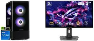 STORMCRAFT Gaming PC SKYHAWK PRO Intel Core i7-14700F NVIDIA GeForce RTX 5070 – AI Powered 32GB DDR5 6000MHz RGB 2TB NVMe SSD 850W PSU Windows 11 Home - SP1470FCC-570N1 ASUS ROG Strix 27" 4K QD-OLED Gaming Monitor (XG27UCDMG) - 240Hz, 0.03m