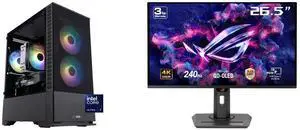 ABS Cyclone Aqua Gaming PC - Windows 11 - Intel Core Ultra 7 265KF - GeForce RTX 5070 - DLSS 4 - AI-Powered Performance - 32GB DDR5 6000MHz - 1TB M.2 NVMe SSD - CA265KF5070 ASUS ROG Strix 27" 4K QD-OLED Gaming Monitor (XG27UCDMG) - 240Hz, 0
