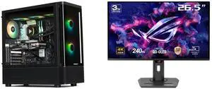 STORMCRAFT Gaming PC SKYHAWK PRO AMD Ryzen 7 7800X3D NVIDIA GeForce RTX 5070 – AI Powered 32GB DDR5 6000MHz RGB 2TB NVMe SSD 360mm AIO 850W PSU Windows 11 Home - SP780XDCC-570N1 ASUS ROG Strix 27" 4K QD-OLED Gaming Monitor (XG27UCDMG) - 240